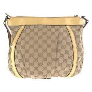 Gucci Leather Bag Tan Shoulder Messenger Canvas Beige GG